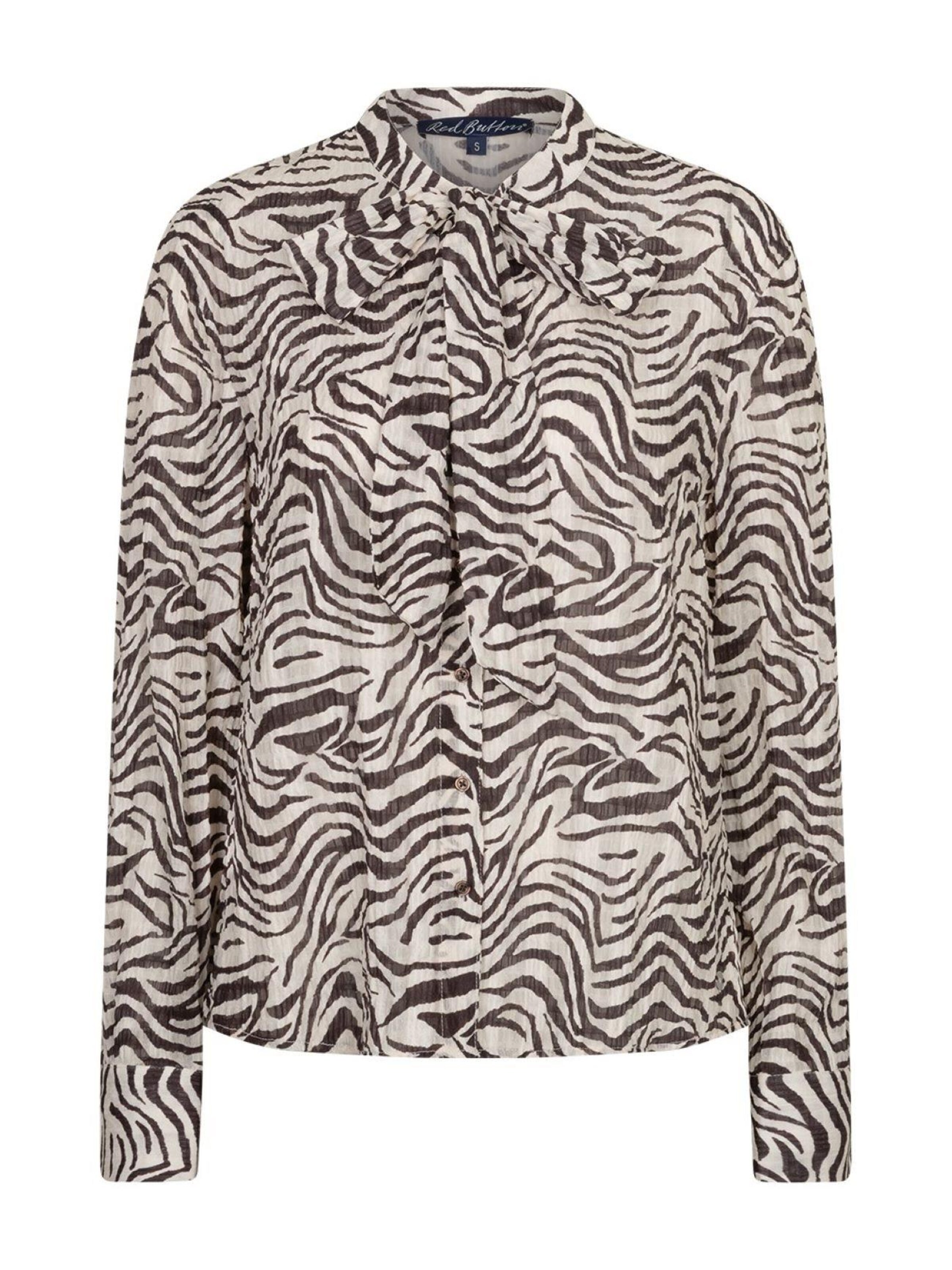 Red Button Blouse 'RB Zebra' in XL in de kleur Bruin, Productweergave