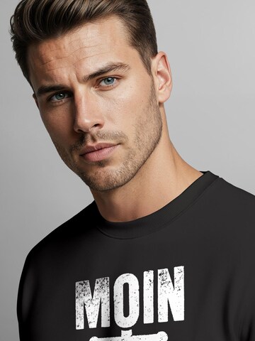 Neverless Sweatshirt 'Moin Anker' in Black