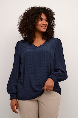 Camicia da donna 'Lisana' di KAFFE CURVE in blu: frontale