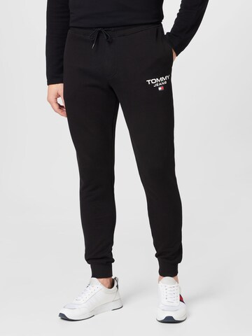 Tommy Jeans Tapered Pants in Black: front