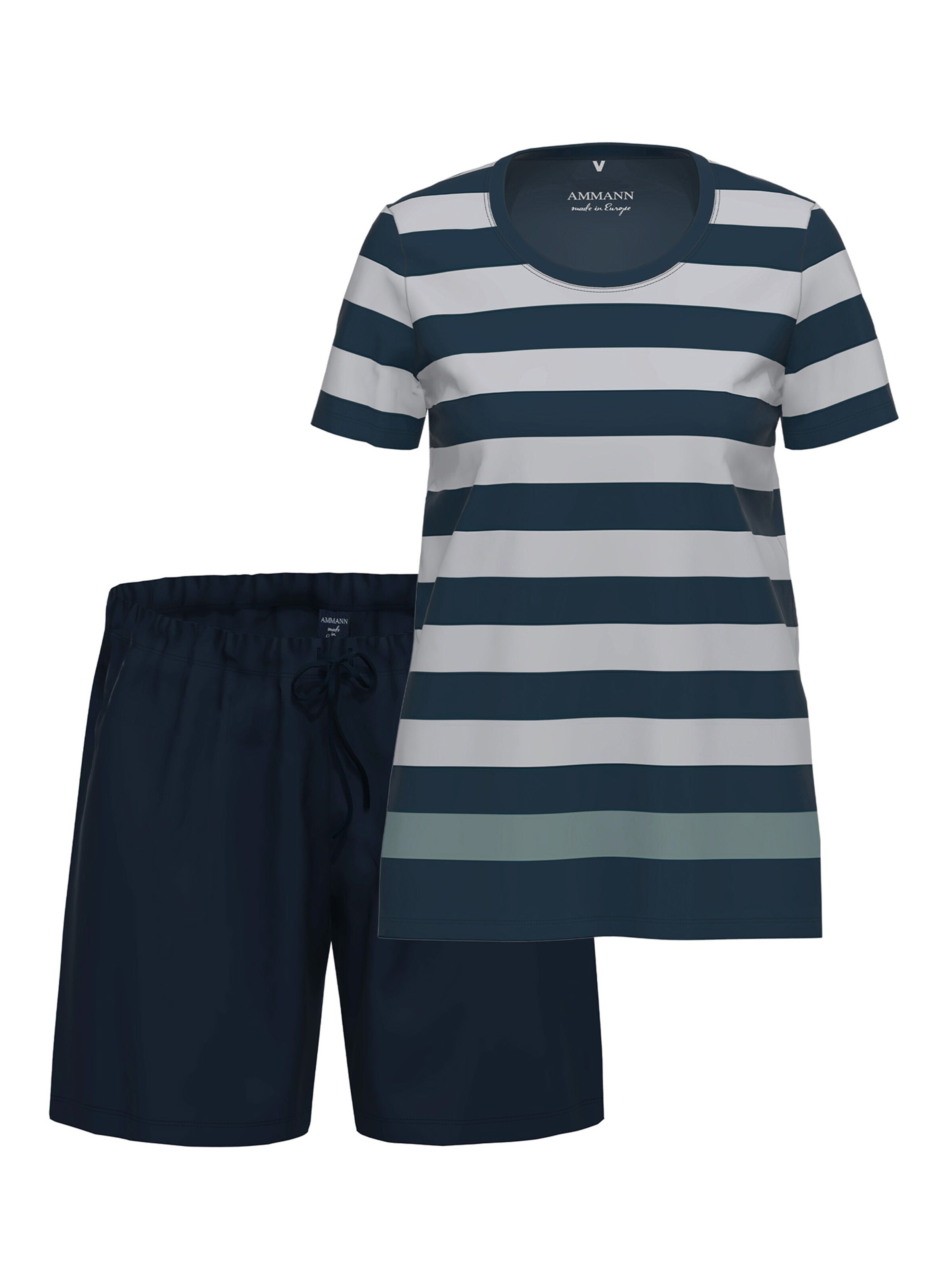 Ammann Pajama 'Night & Home' in Blue: front