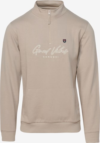 Sweat-shirt KOROSHI en beige : devant