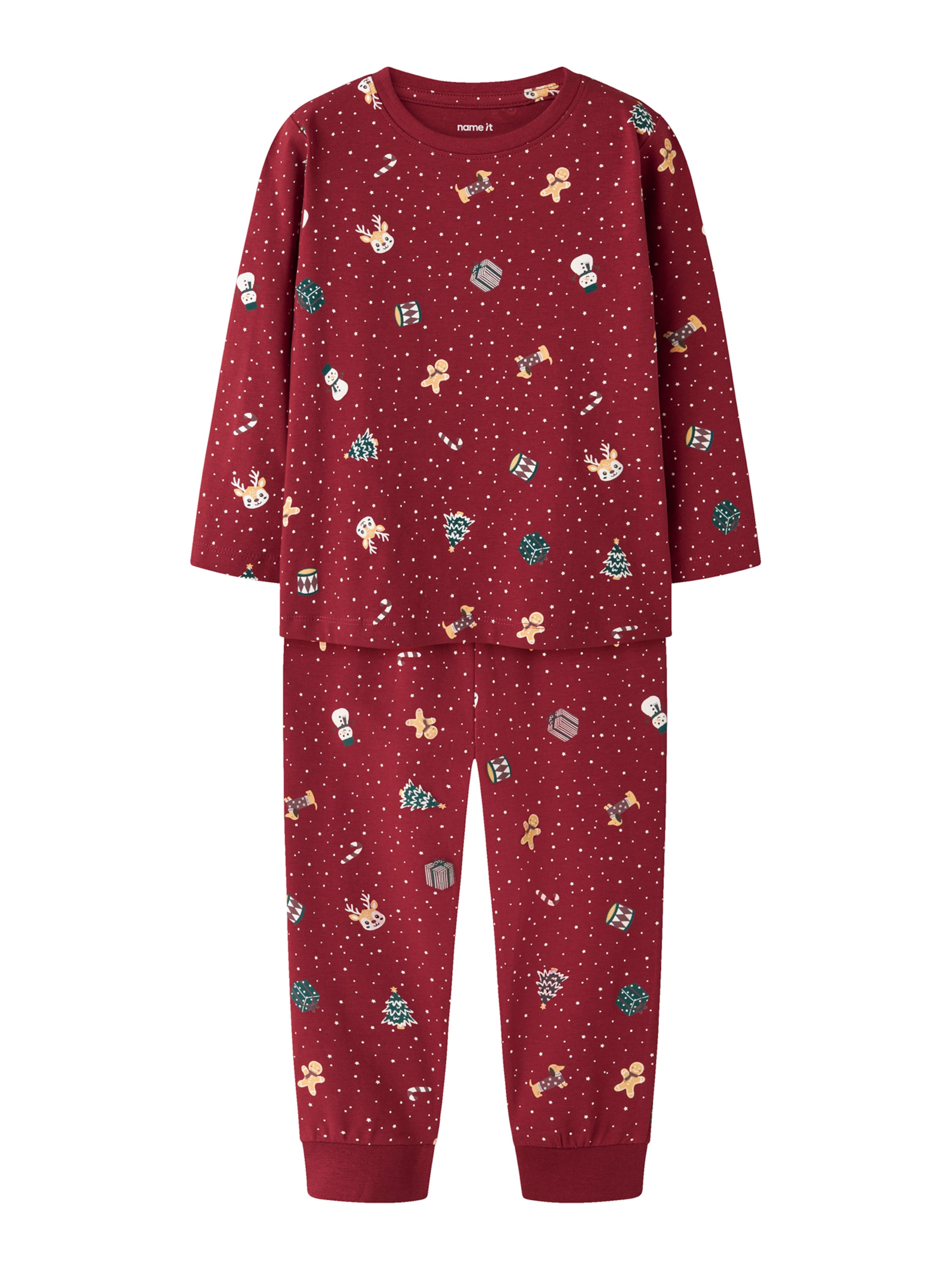 NAME IT Pajamas 'NMNVISMAS' in Red: front