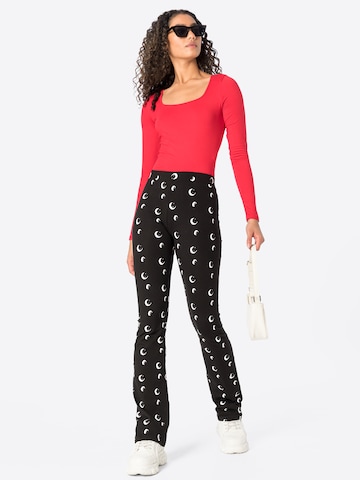 NEON & NYLON Flared Pants in Black