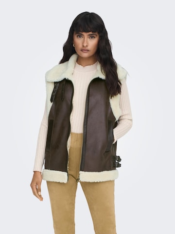 Gilet 'Betty' ONLY en marron : devant