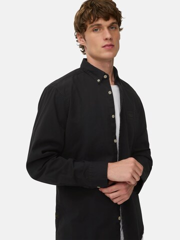 CAMEL ACTIVE Regular Fit Langarm Shirt mit Button-Down Kragen in Schwarz