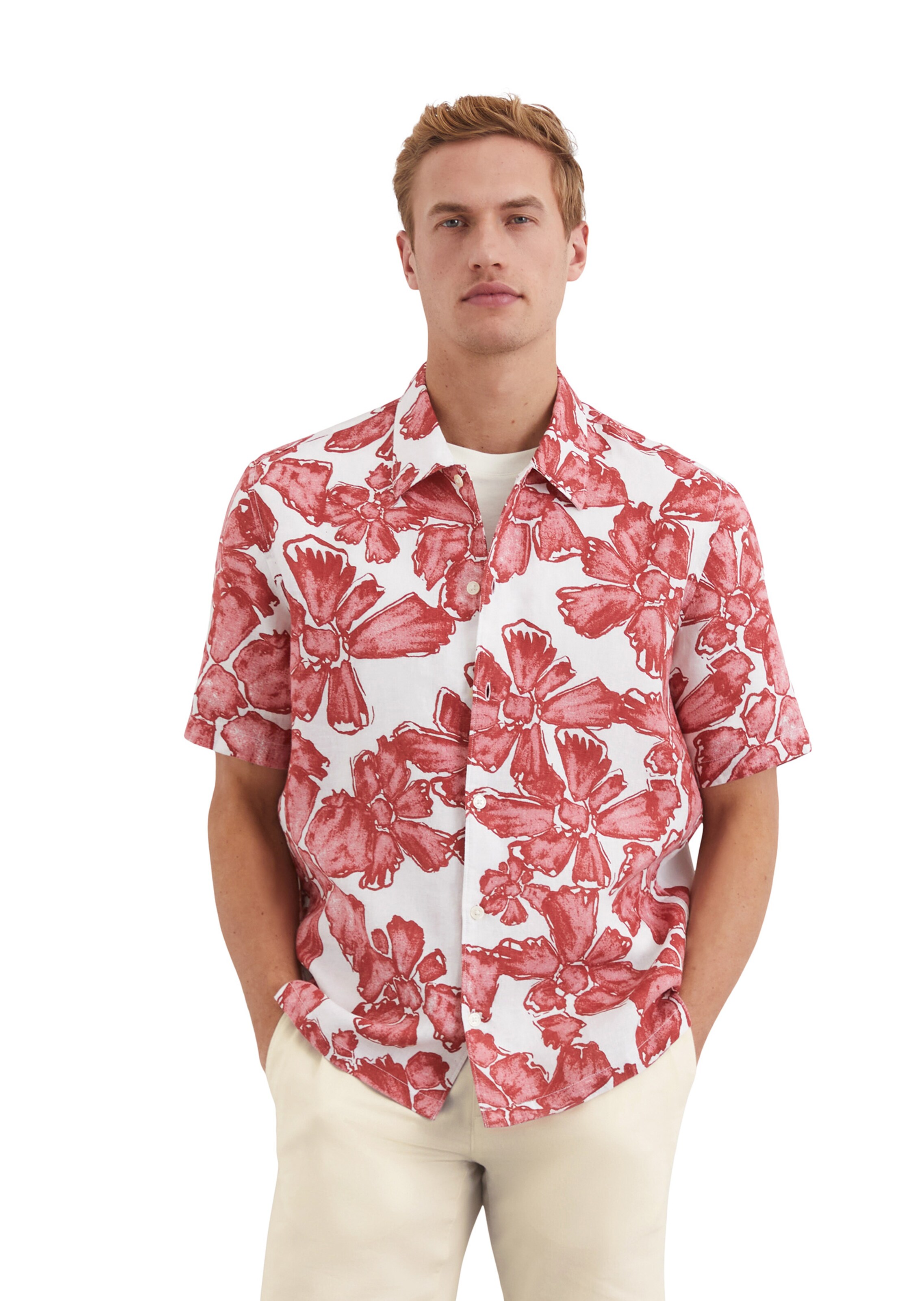 Marc O'Polo Regular Fit Hemd in Rot: Vorderseite