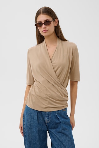 SOAKED IN LUXURY - Blusa 'Columbine' en beige: frente