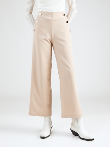 Hailys Wide leg Byxa 'Annalisa' i beige: framsida