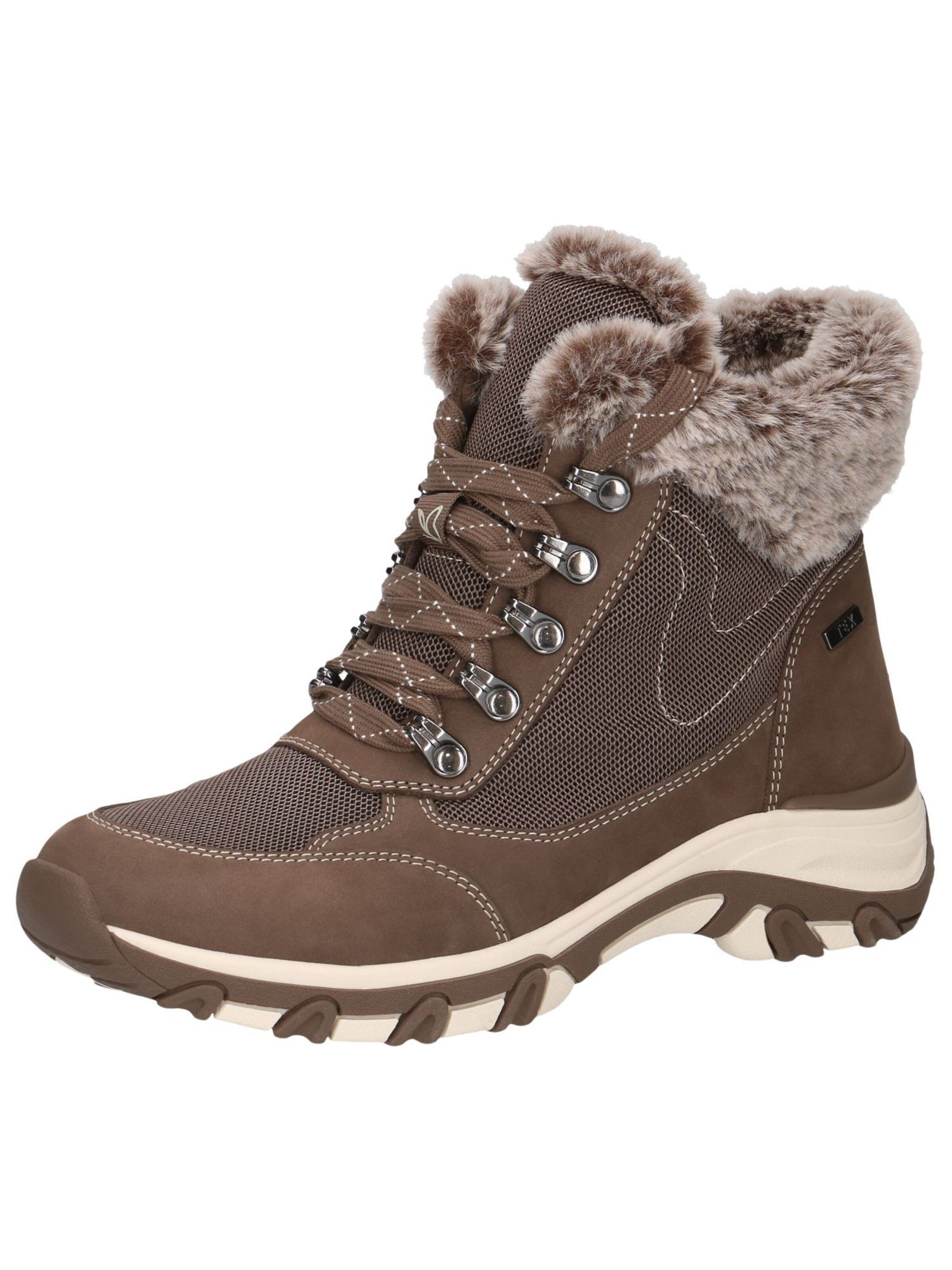 CAPRICE Lace-Up Ankle Boots in Brown: front