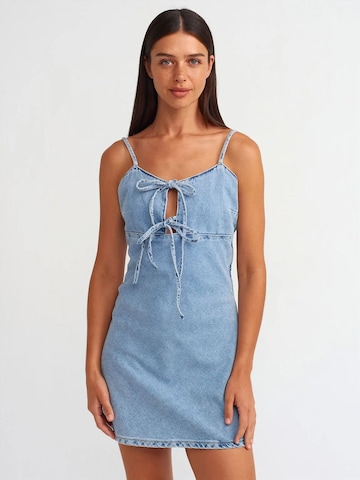 Dilvin - Vestido em azul: frente