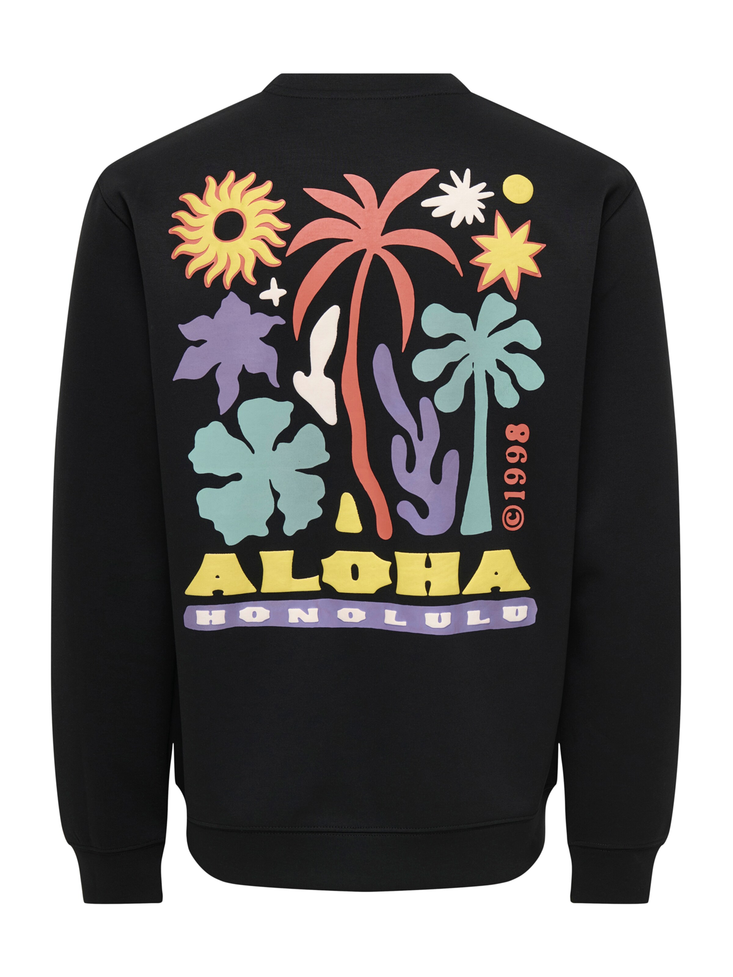 Only & Sons Sweatshirt 'ONSLUCCA ALOHA' in Black