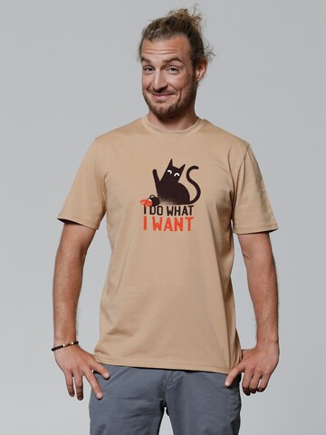 Watapparel T-Shirt ' Cat ' in Beige: Vorderseite
