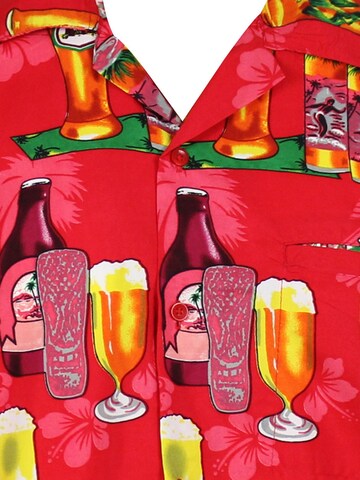 King Kameha Shirt 'Beerbottle' in Rood