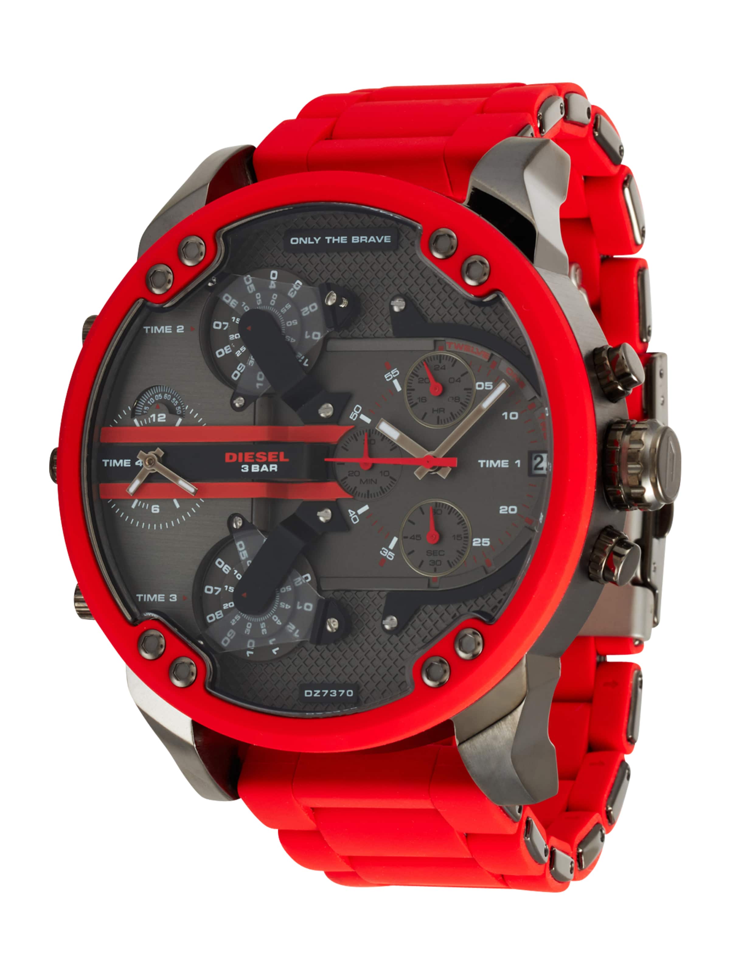 DIESEL Аналоговые часы в Красный: спереди