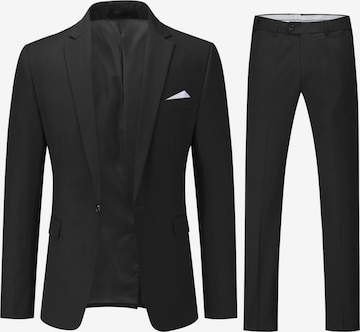 Youthup Slimfit Anzug in Schwarz: Vorderseite