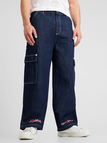 Pegador Loosefit Cargojeans 'RENTON' in Blauw: voorkant