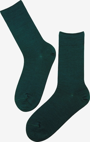 Chaussettes ''HANS blue warm merino wool socks for men'' Sokisahtel en vert : devant