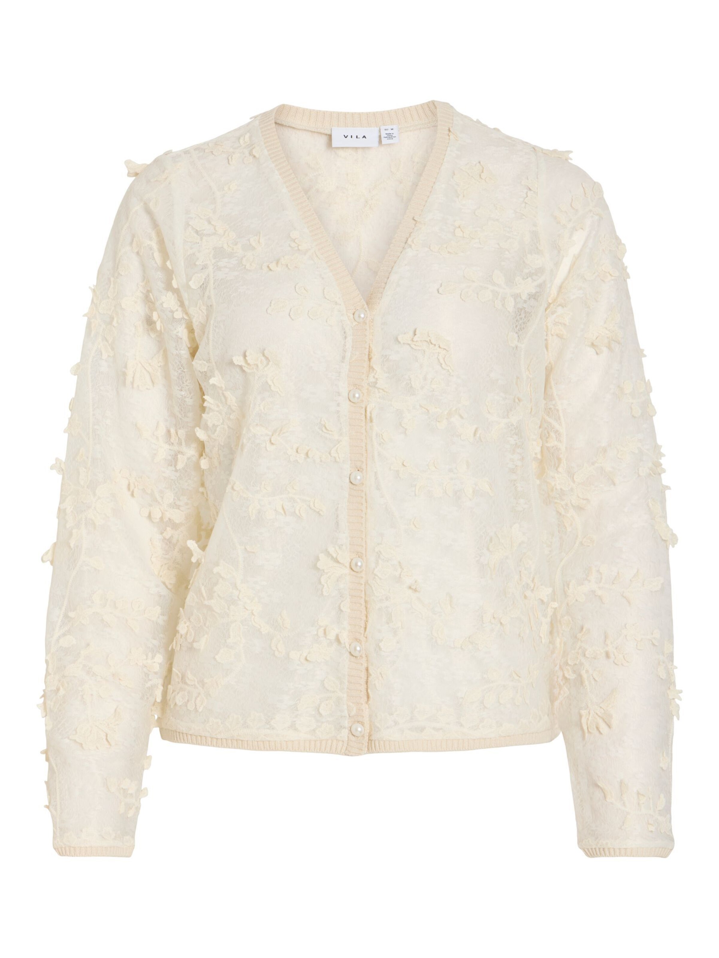 VILA Gebreid vest 'VIJulietta' in Beige: voorkant