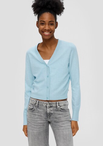 QS Knit Cardigan in Blue: front