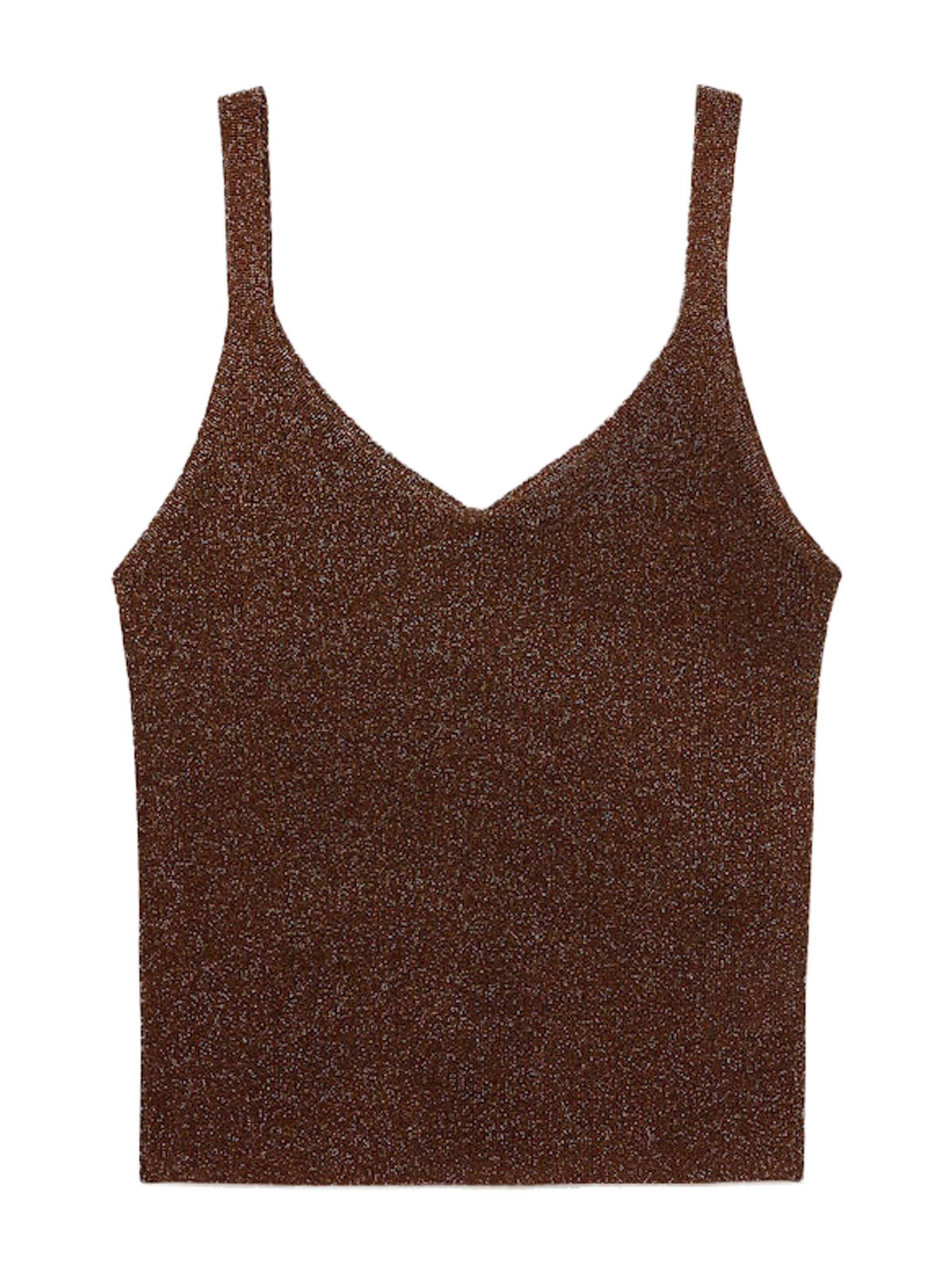 MANGO Top z naramnicami 'KLING' | rjava barva: sprednja stran