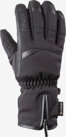REUSCH Athletic Gloves in Black: front
