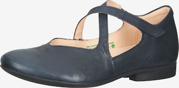THINK! Ballet Flats with Strap in Blue: front