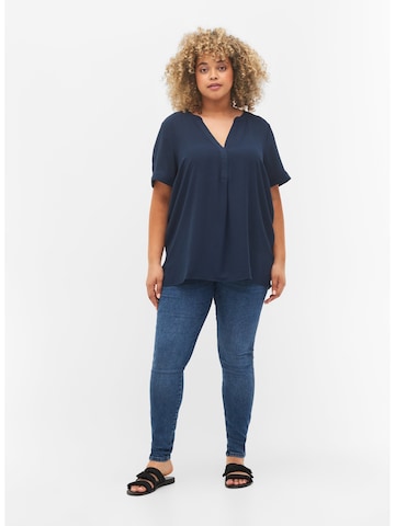 Zizzi Bluse 'Anni' in Blau