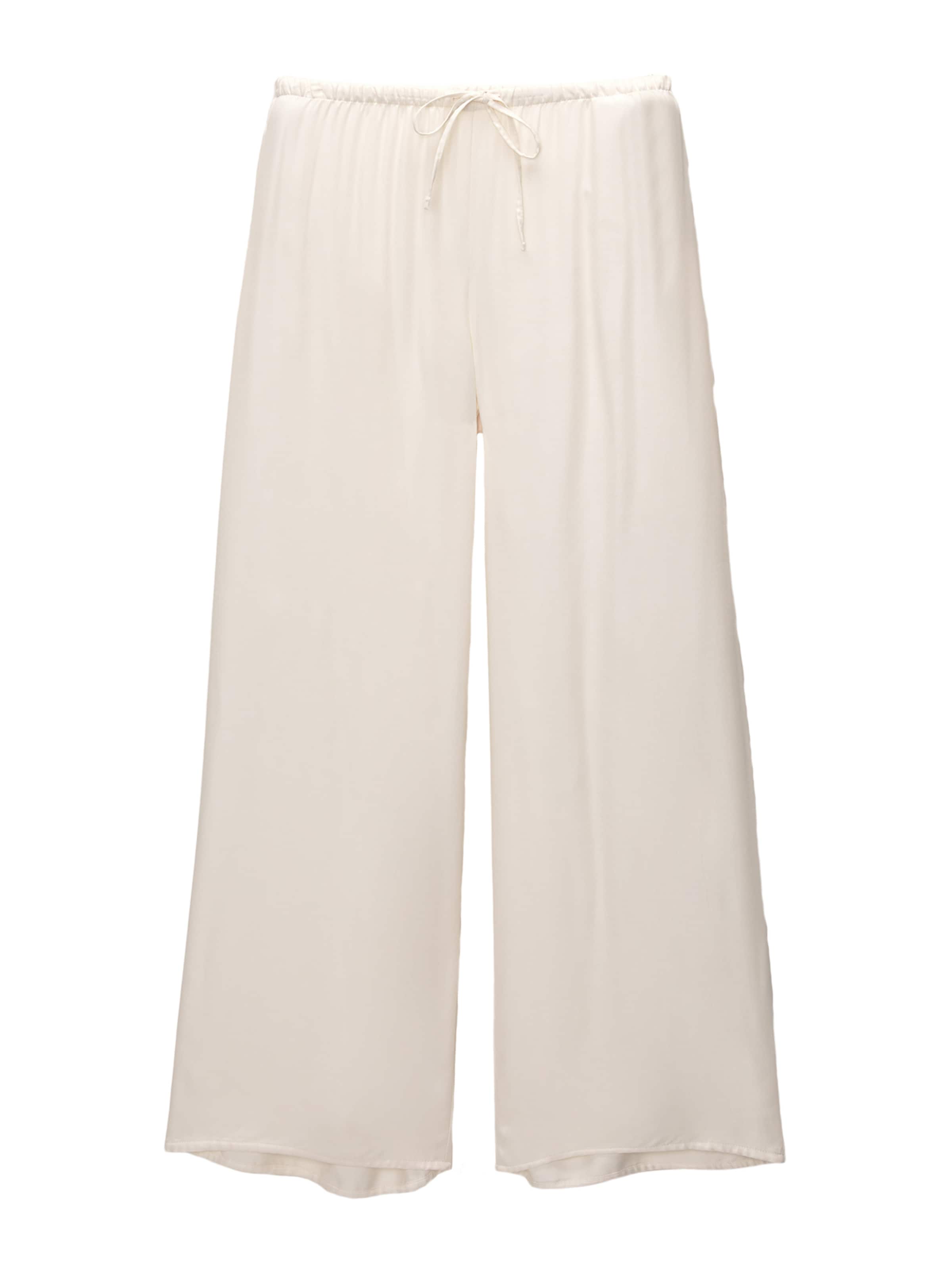 Pull&Bear Wide leg Broek in Beige: voorkant