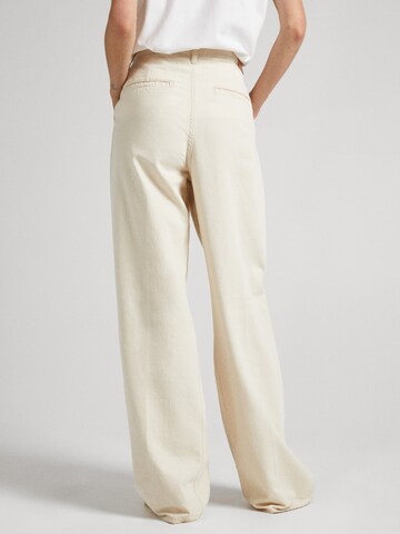 Pepe Jeans Wide Leg Bukser med lægfolder 'Cecilia' i beige