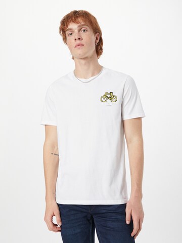 ARMEDANGELS T-Shirt 'JAAMES I LIKE BIKE' (GOTS) in Weiß: Vorderseite