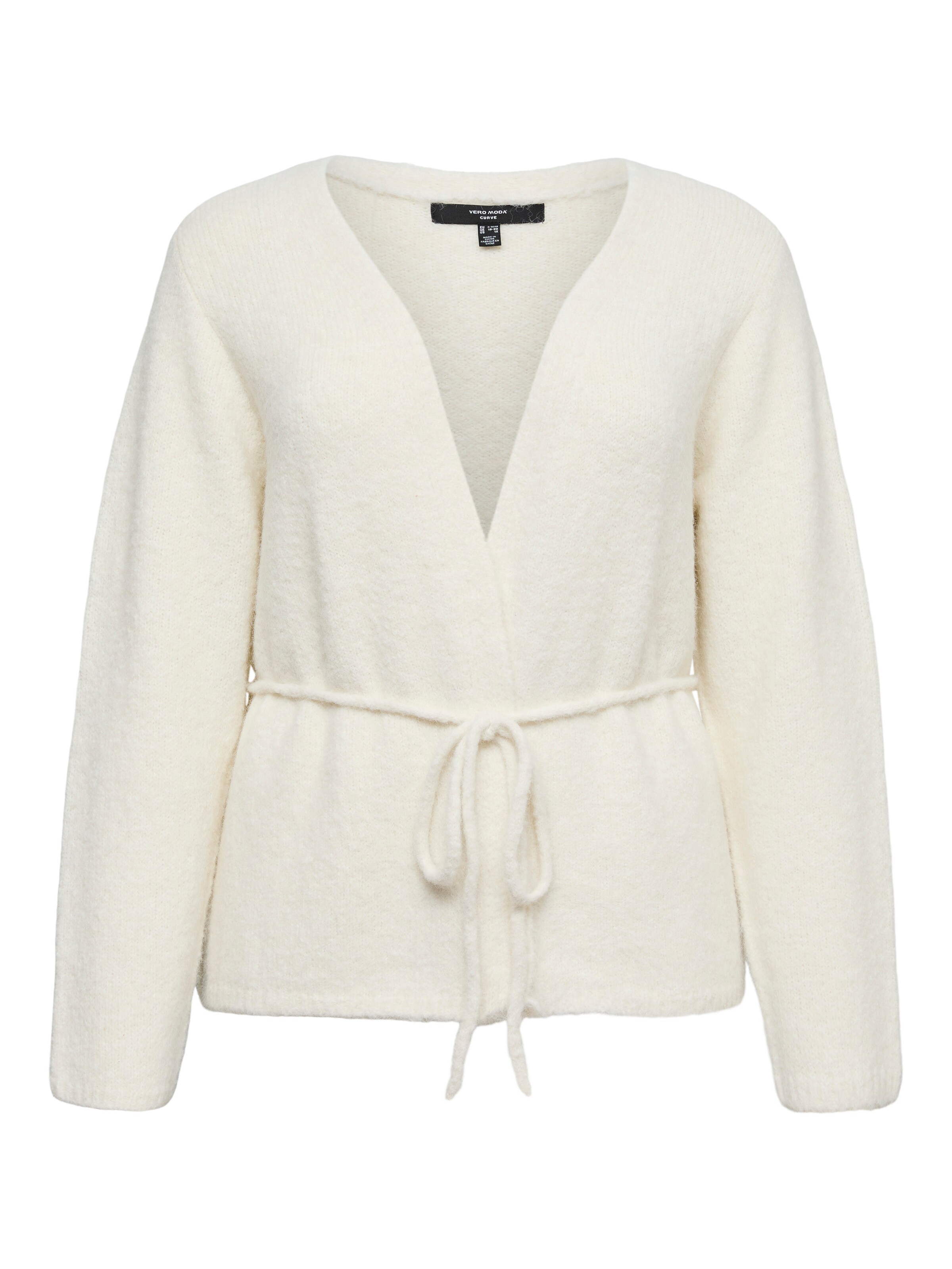 Vero Moda Curve Gebreid vest 'VMCORA' in Beige: voorkant