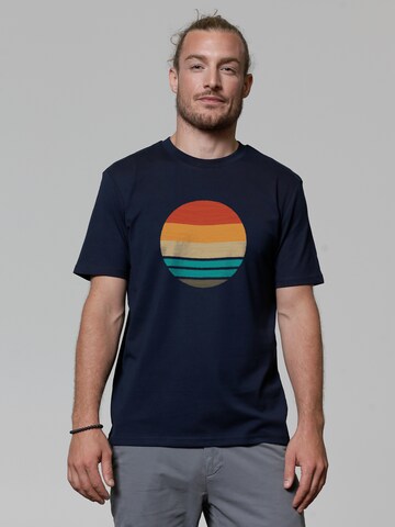 T-Shirt 'Retro Sunset Ocean' Watapparel en bleu : devant