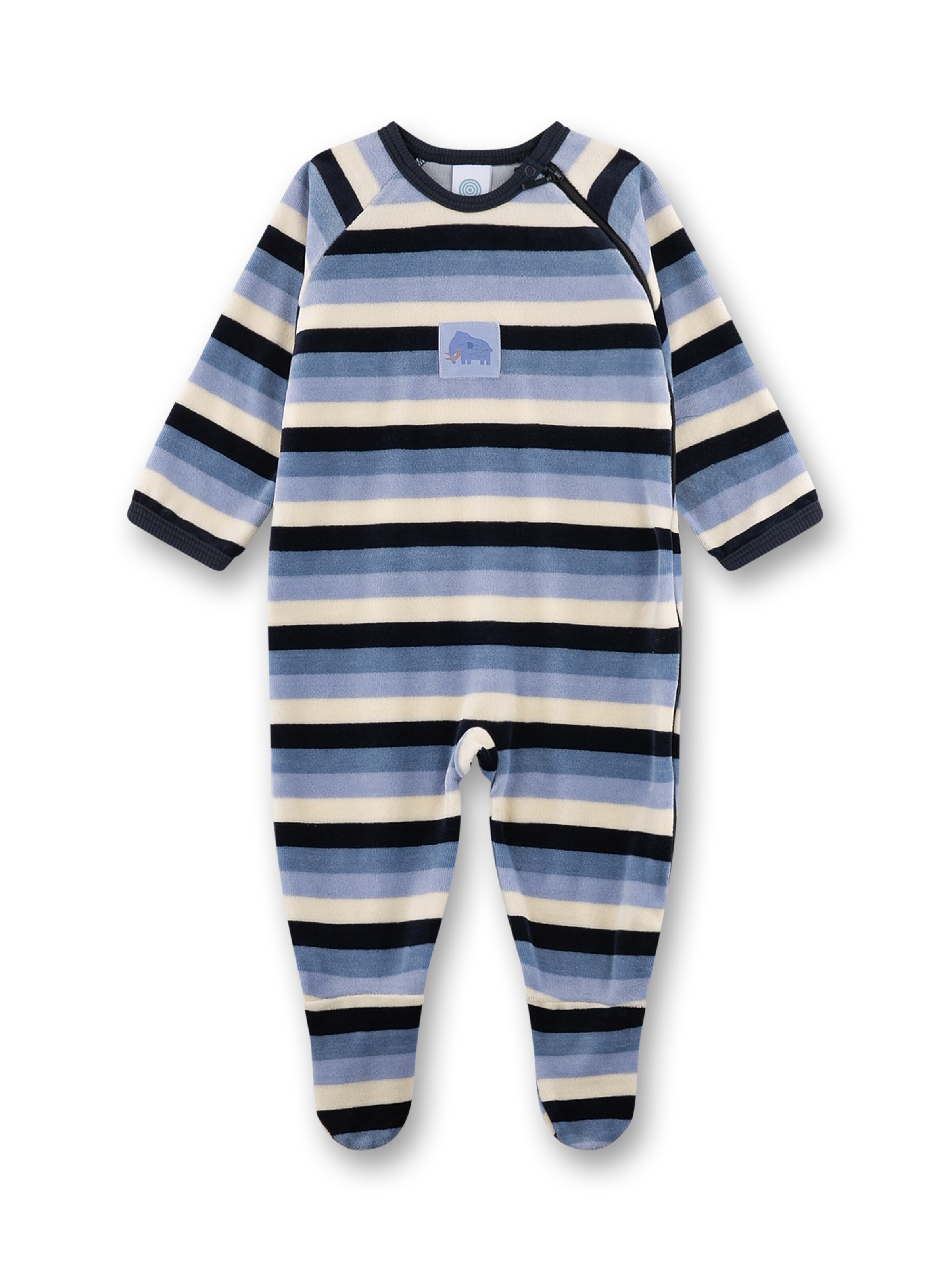 Tutina / body per bambino di Sanetta in blu: frontale