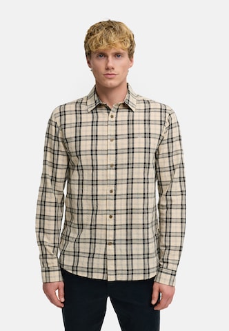 Kronstadt Regular fit Zakelijk overhemd 'Kiefer' in Beige: voorkant