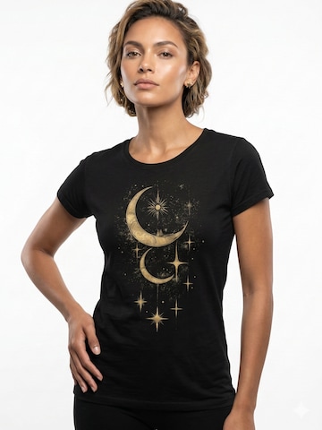 MAKAYA Shirt 'Moon Stars' in Black