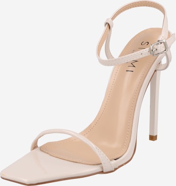 Simmi London - Sandalias con hebilla 'NOLAN' en blanco: frente