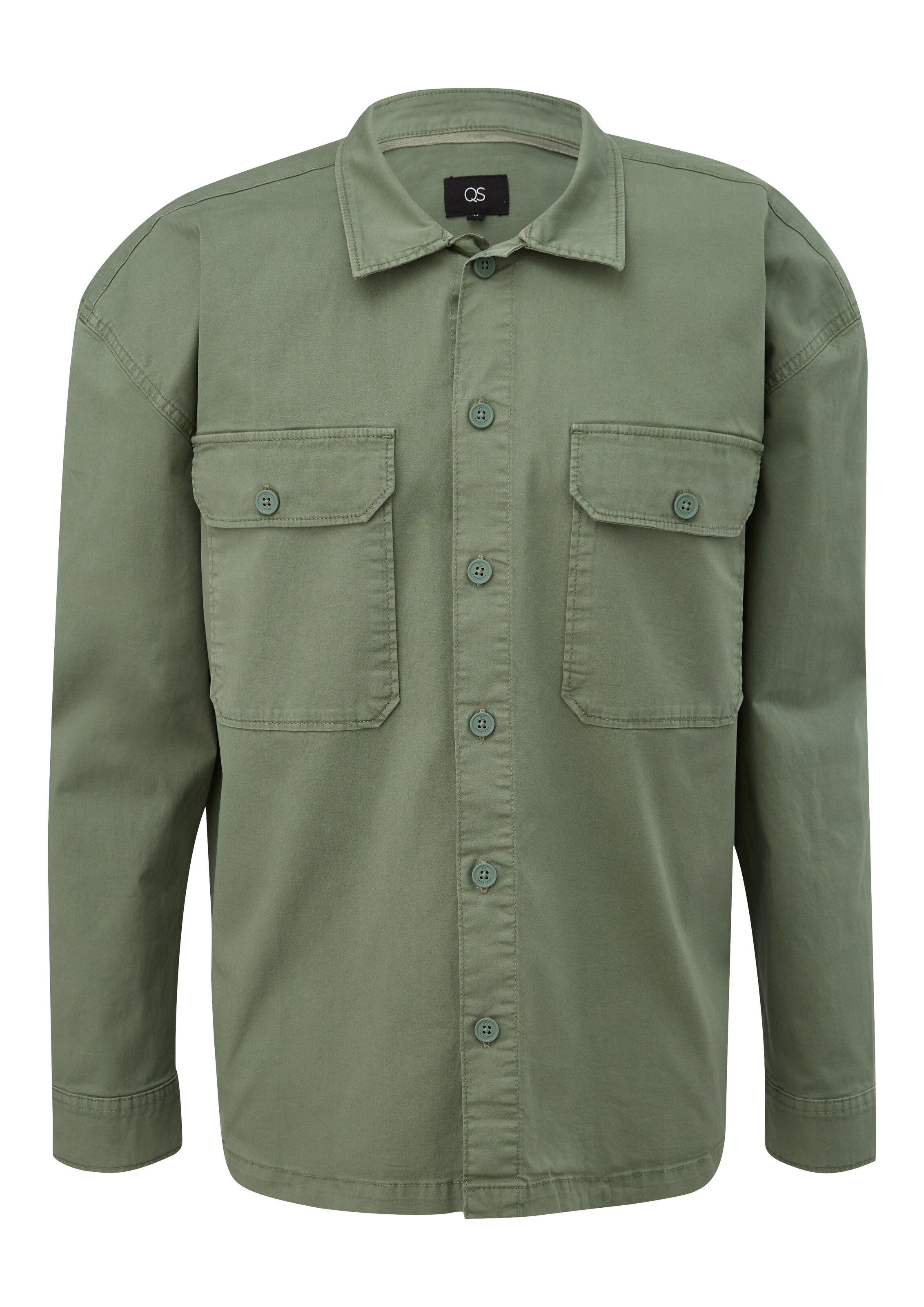 QS Regular fit Overhemd in Groen: voorkant