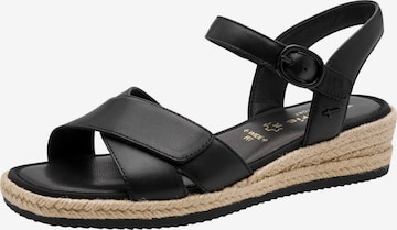 Sandales Tamaris en noir : devant