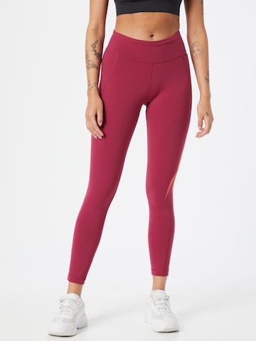 Reebok Skinny Sportbroek 'Lux' in Roze: voorkant