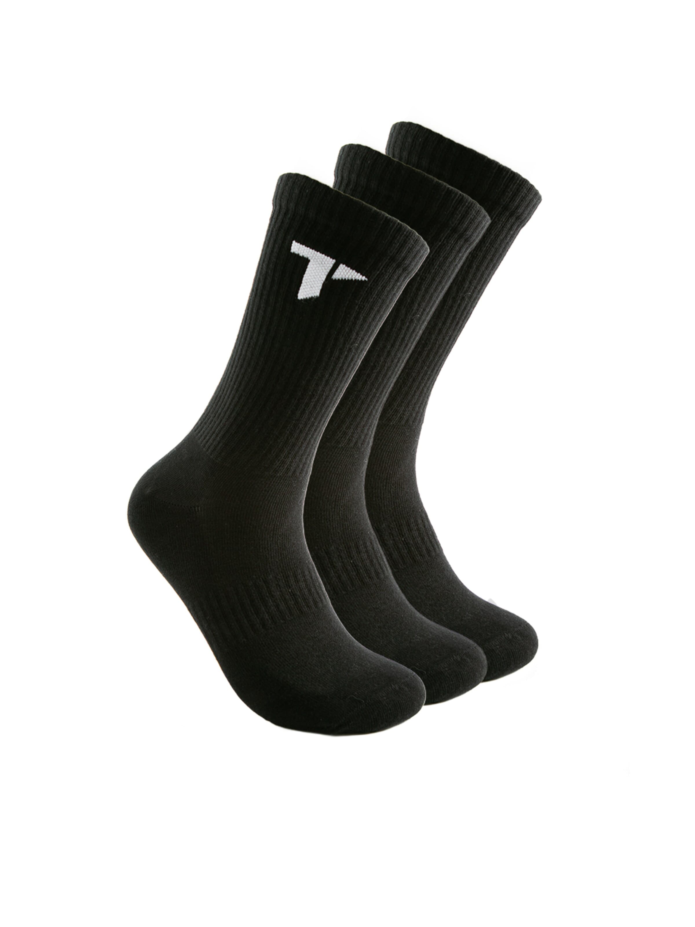 TRYIT Athletic Socks in Black: front