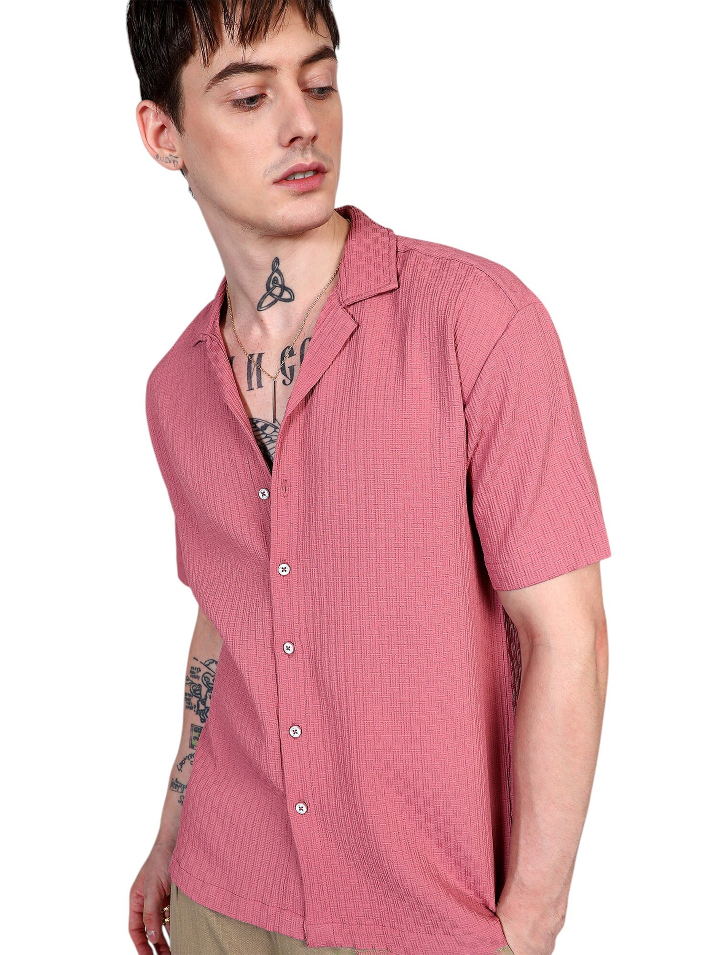 Comfort Fit Cămașă 'Tameka' de la Campus Sutra pe roz