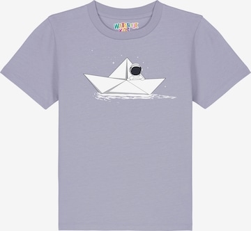 T-Shirt 'Astronaut In Paper Boat' watabout.kids en violet : devant