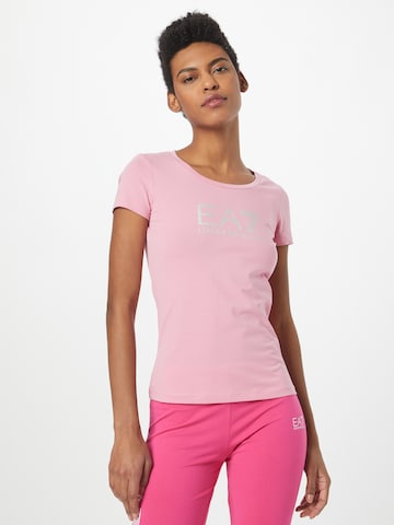 T-shirt EA7 Emporio Armani en rose : devant