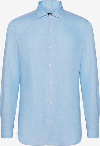 Boggi Milano Slim fit Overhemd in Blauw: voorkant