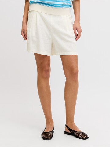 JJXX Wide leg Παντελόνι πλισέ σε λευκό: μπροστά