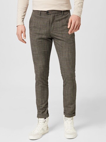 Coupe slim Pantalon chino 'Marco Connor' JACK & JONES en marron : devant