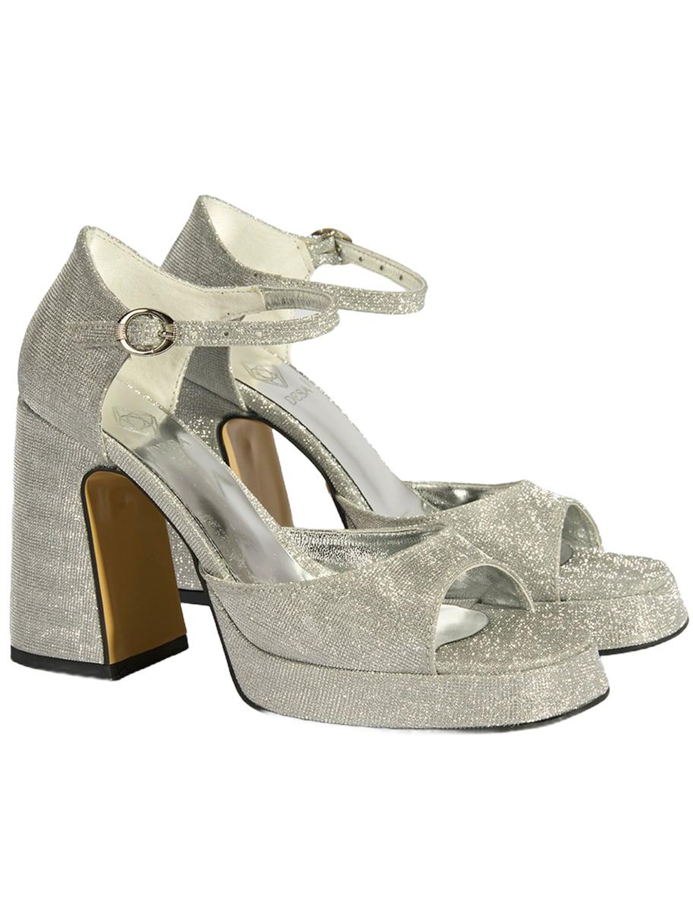 Desa Strap sandal 'Plateau-Absätze' in Silver