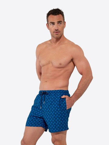 HOM Swimming shorts ' Beach Boxer Trinacria ' in Blue: front