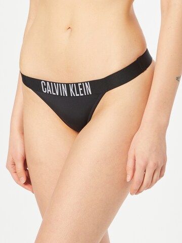 Calvin Klein Swimwear Bikini Bottoms in Black: front